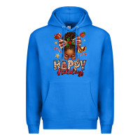 True Royal happy holidays christmas afro messy bun Premium Hoodie - texasbilliewilder