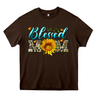 Chocolate Brown blessed mom with sunflower Heavy Core Tee - Artiststas