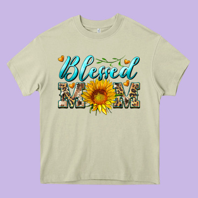 Blessed Mom With Sunflower Heavy Core Tee Designed By Artiststas