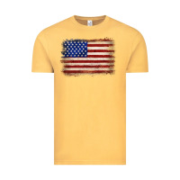 Vintage Mustard American flag Vintage Tee - JahusDesignShop