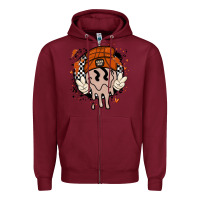 Burgundy basketball game day Zipper Hoodie - MaliasSmallBusiness