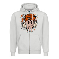 Dove Grey basketball game day Zipper Hoodie - MaliasSmallBusiness