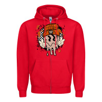Red basketball game day Zipper Hoodie - MaliasSmallBusiness