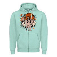 Seafoam basketball game day Zipper Hoodie - MaliasSmallBusiness
