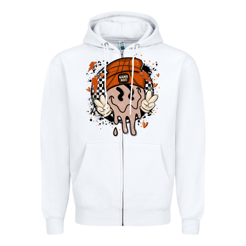 Basketball Game Day Zipper Hoodie by MaliasSmallBusiness | Teevron