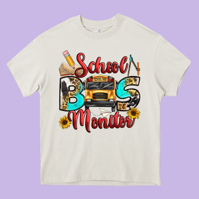 School Bus Monitor Heavy Core Tee Designed By Texasbilliewilder