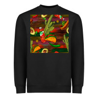 Black mexican food seamless pattern Heavyweight Sweatshirt - BundleAndBundleShop