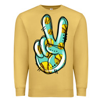 Antique Gold softball peace sign Premium Sweatshirt - Jasminsmagicworld