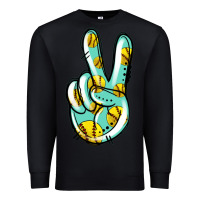 Black softball peace sign Premium Sweatshirt - Jasminsmagicworld