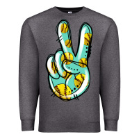 Charcoal Heather softball peace sign Premium Sweatshirt - Jasminsmagicworld