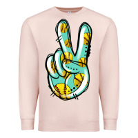 Pale Pink softball peace sign Premium Sweatshirt - Jasminsmagicworld
