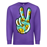 Purple softball peace sign Premium Sweatshirt - Jasminsmagicworld