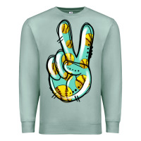 Seafoam softball peace sign Premium Sweatshirt - Jasminsmagicworld