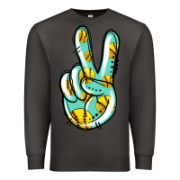 Smoke softball peace sign Premium Sweatshirt - Jasminsmagicworld