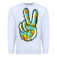 White softball peace sign Premium Sweatshirt - Jasminsmagicworld