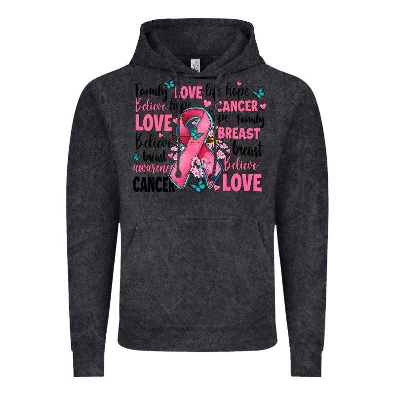 Breast Cancer Ribbons With Cancer Words Vintage Hoodie by AdoDesignShop | Teevron