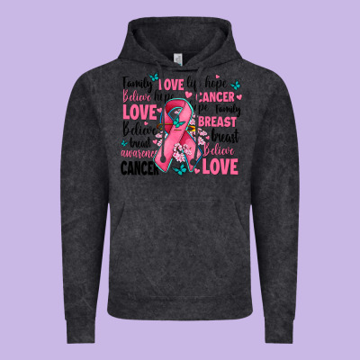 Breast Cancer Ribbons With Cancer Words Vintage Hoodie Designed By Adodesignshop