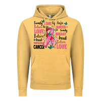 Vintage Mustard breast cancer ribbons with cancer words Vintage Hoodie - AdoDesignShop