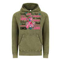 Vintage Olive breast cancer ribbons with cancer words Vintage Hoodie - AdoDesignShop