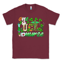 Burgundy st.patricks one lucky nurse Classic Tee - BarkalooDesign
