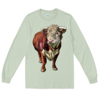 Matcha hereford bull face Long Sleeve Tee - LillyAllenDesigns