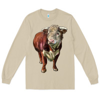 Mushroom hereford bull face Long Sleeve Tee - LillyAllenDesigns