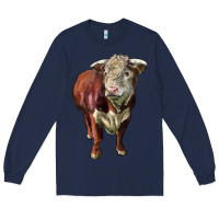 Navy hereford bull face Long Sleeve Tee - LillyAllenDesigns