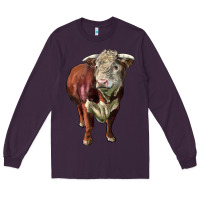 Plum hereford bull face Long Sleeve Tee - LillyAllenDesigns
