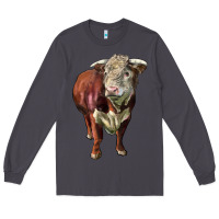 Smoke hereford bull face Long Sleeve Tee - LillyAllenDesigns