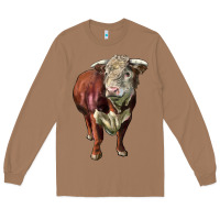 Toasted Coconut hereford bull face Long Sleeve Tee - LillyAllenDesigns