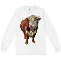 White hereford bull face Long Sleeve Tee - LillyAllenDesigns