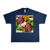 Navy Mama And Baby Pig Urban Heavy Tee - BundleAndBundleShop