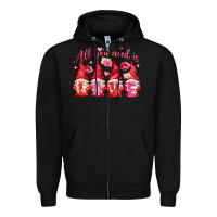 Black all you need is love Zipper Hoodie - NancyCooperArtShop