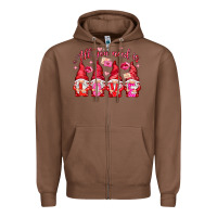 Chestnut all you need is love Zipper Hoodie - NancyCooperArtShop