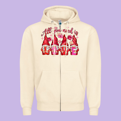 All You Need Is Love Zipper Hoodie Designed By Nancycooperartshop