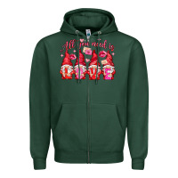 Sports Green all you need is love Zipper Hoodie - NancyCooperArtShop