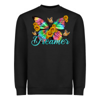 Black dreamer with Butterfly and sunflowers Heavyweight Sweatshirt - Artiststas