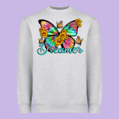 Dreamer With Butterfly And Sunflowers Heavyweight Sweatshirt Designed By Artiststas