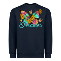 Navy dreamer with Butterfly and sunflowers Heavyweight Sweatshirt - Artiststas