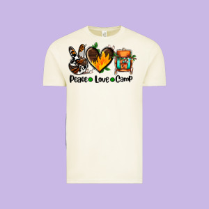 Peace Love Camp Ado Vintage Tee Designed By Adodesignshop