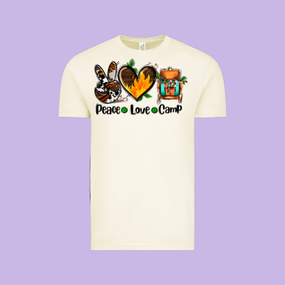 Peace Love Camp Ado Vintage Tee Designed By Adodesignshop