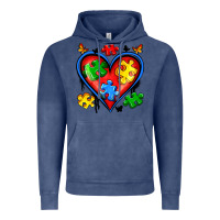 Vintage Denim autism heart Vintage Hoodie - Artiststas