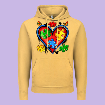 Autism Heart Vintage Hoodie Designed By Artiststas