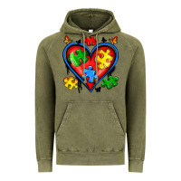 Vintage Olive autism heart Vintage Hoodie - Artiststas