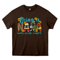 Chocolate Brown being a nana makes my life complete Heavy Core Tee - Zillion Design Studio