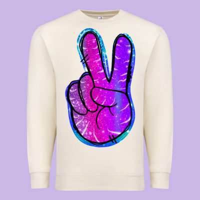 Mermaid Peace Sign Premium Sweatshirt Designed By Jasminsmagicworld