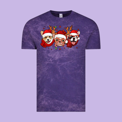 Christmas Dogs Corgi Chihuahua Frenchie Vintage Tee Designed By Jasminsmagicworld