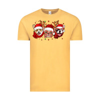 Vintage Mustard christmas dogs corgi chihuahua frenchie Vintage Tee - Jasminsmagicworld