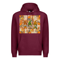 Burgundy fall with gnomes Premium Hoodie - texasbilliewilder