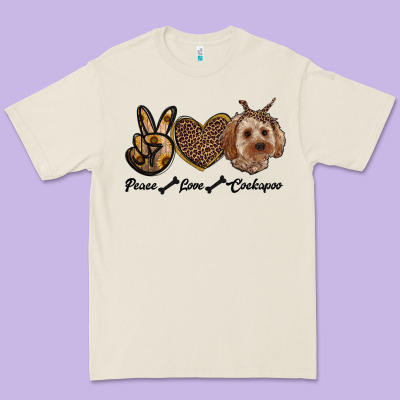 Peace Love Cockapoo Premium Tee Designed By Ranaportraitstore